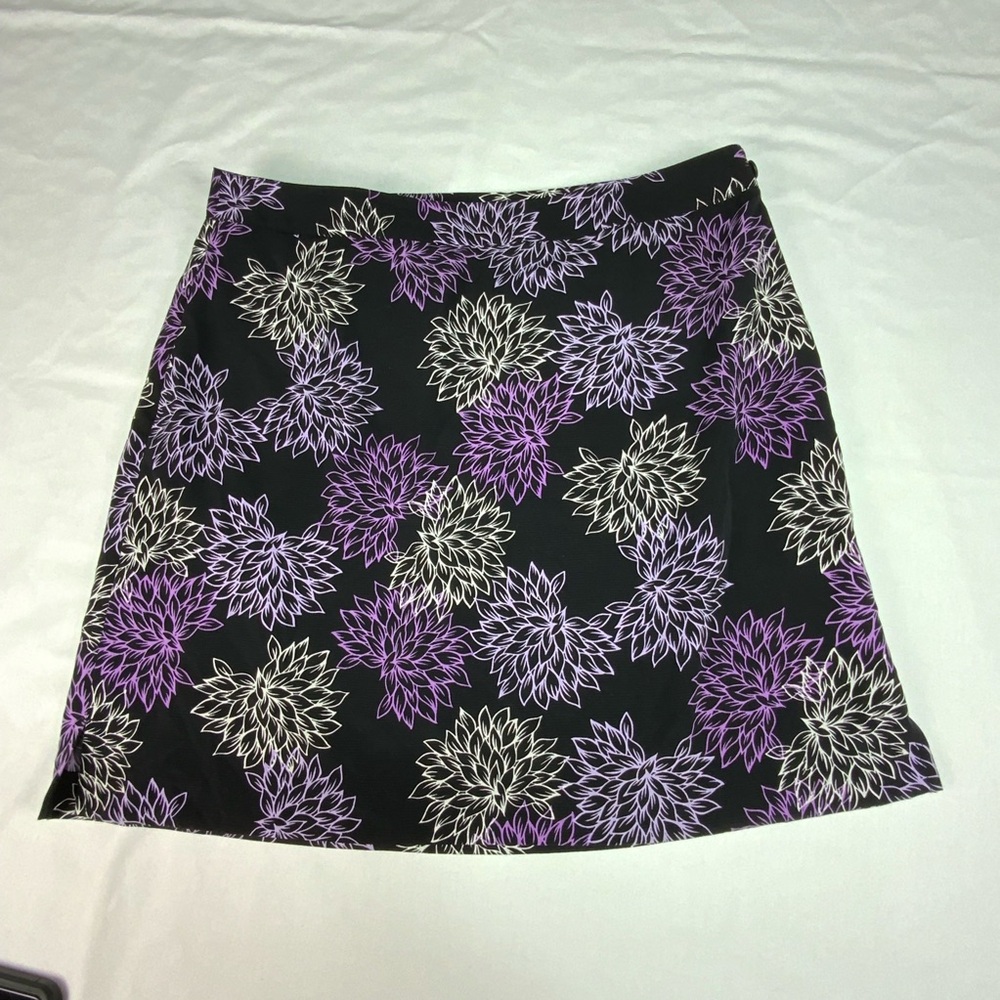 EP Pro Black and Purple Floral A-Line Skort Size 14 Golf Tennis Pickleball